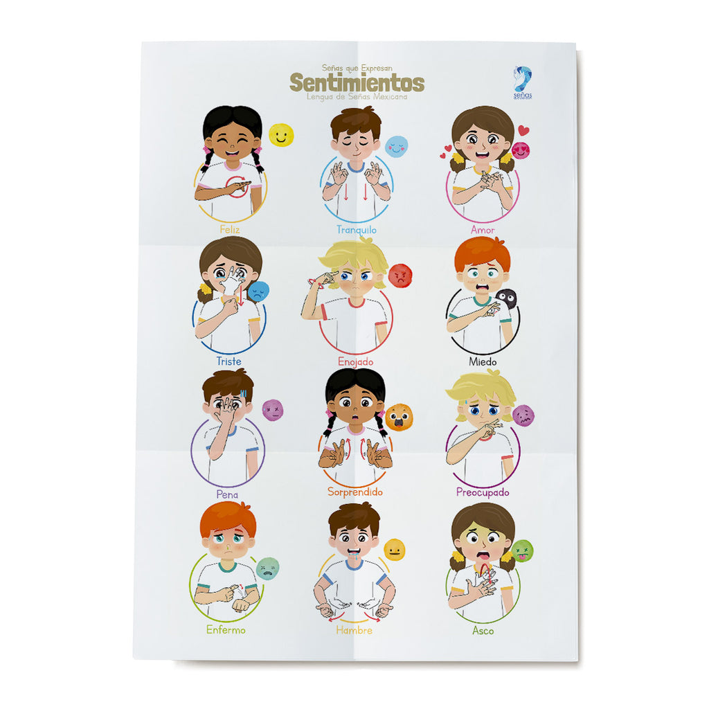 Emociones | Poster GIGANTE en Lengua de Señas Mexicana